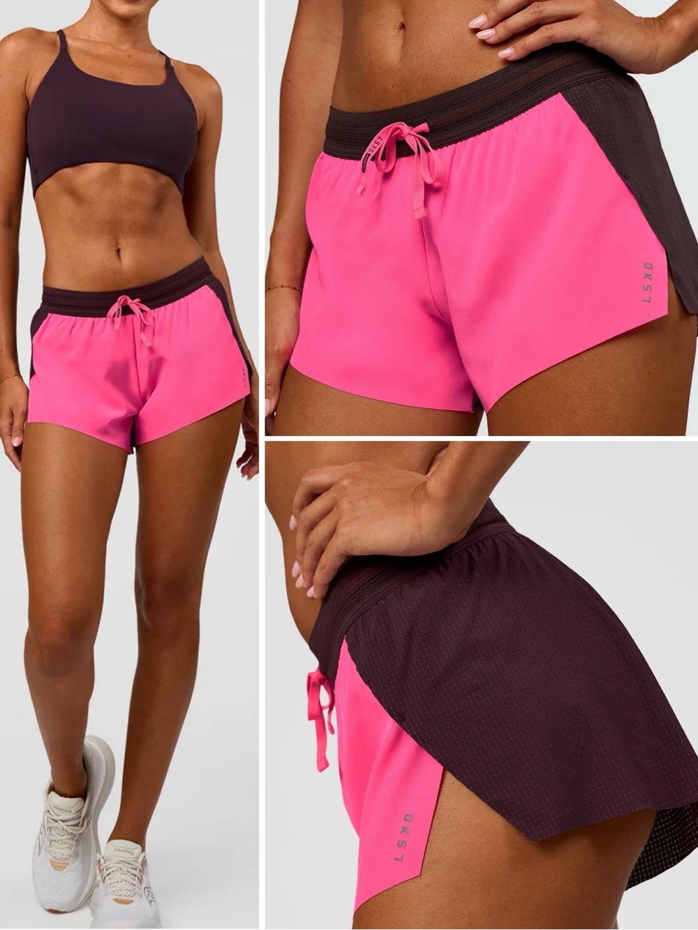 LSKD Accelerate 3" Mid-Rise Running Short - Midnight Plum-Sugar Plum XS NWT